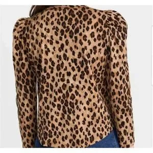 veronica beard porter leopard print cotton tee